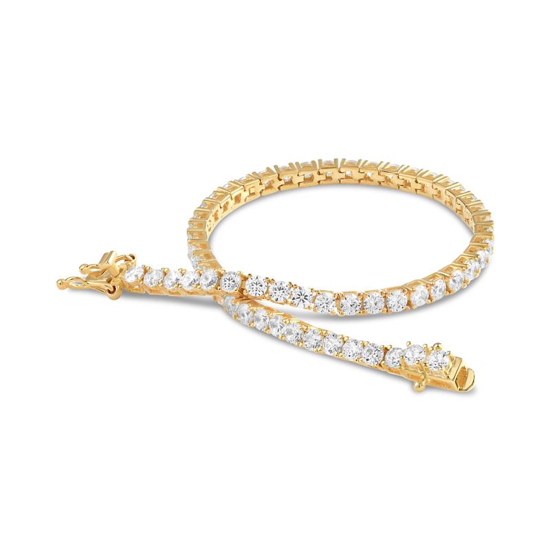 Yellow Gold-Finished Sterling Silver Eternity Bracelet